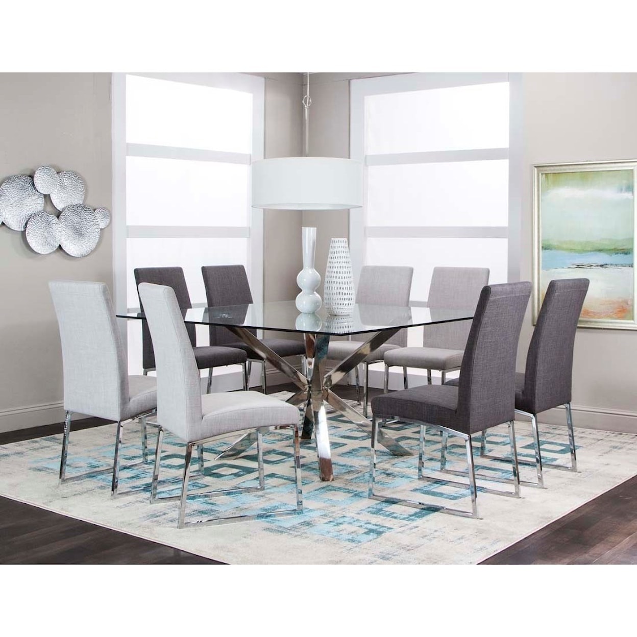 Cramco, Inc Classic 59" Square Glass Dining Table