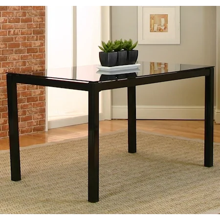 Black Metal Table with Black Glass Top