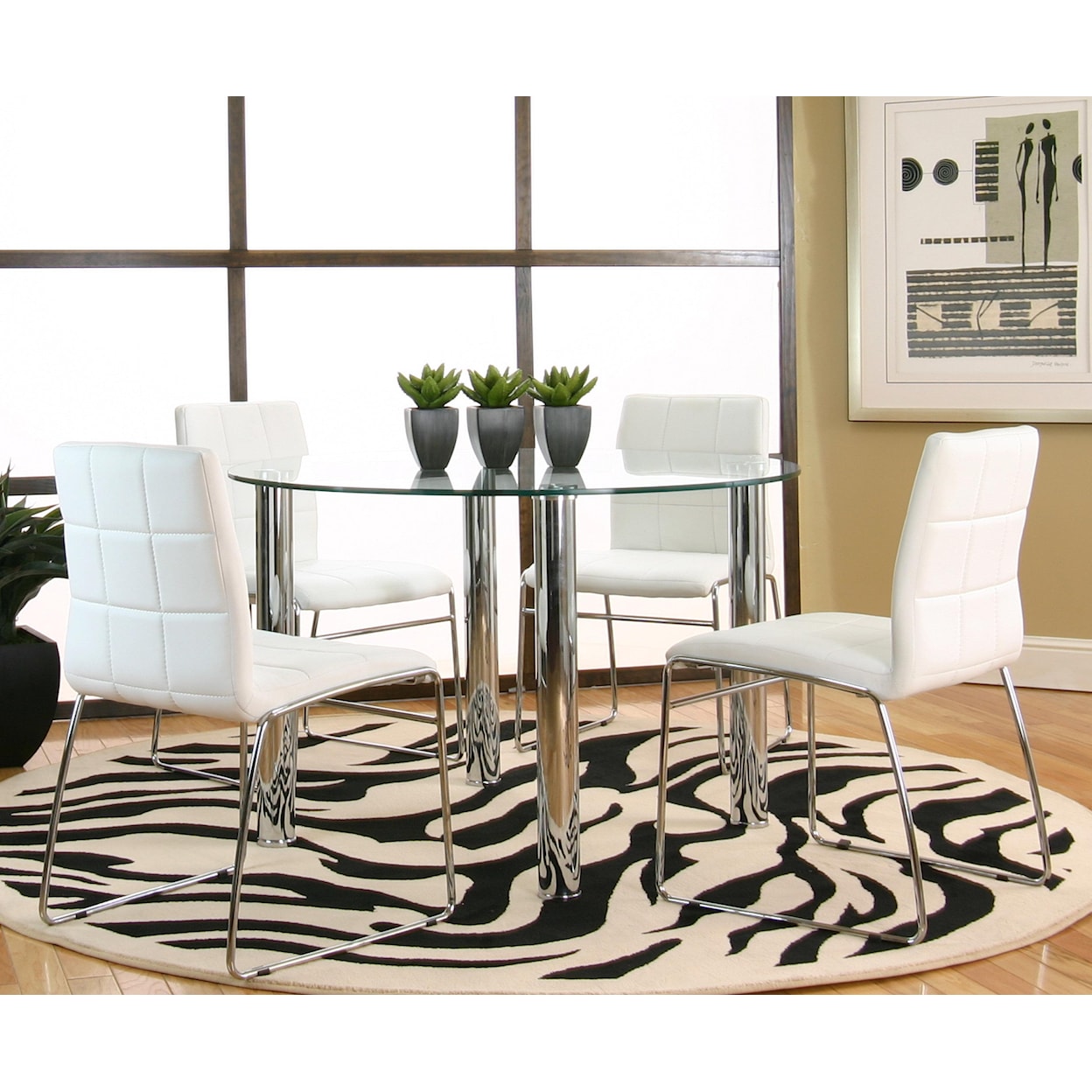 Cramco, Inc Contemporary Design - Napoli White Polyurethane Sled Side Chair