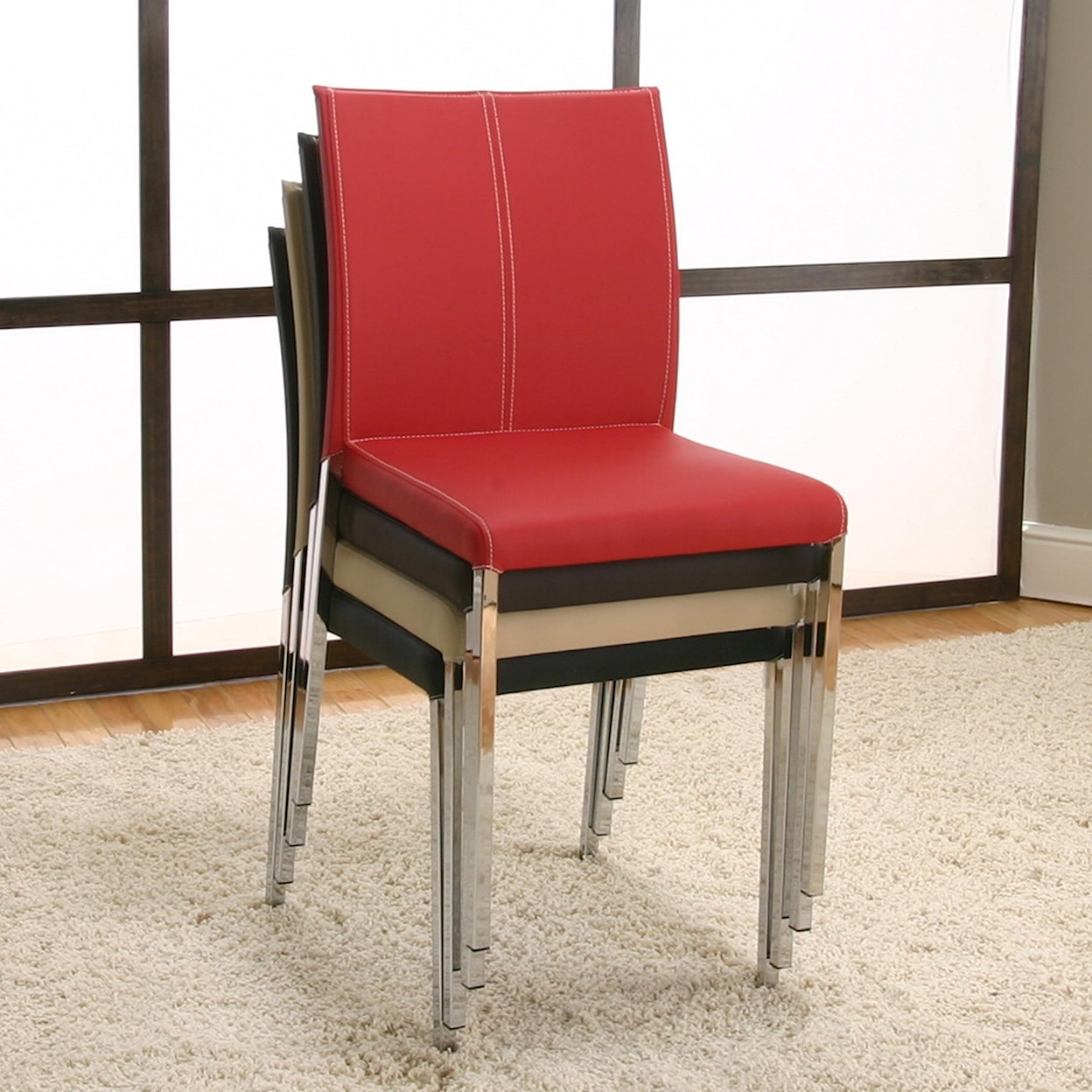 Cramco, Inc Contemporary Designs - Corona Chrome Stack Chair