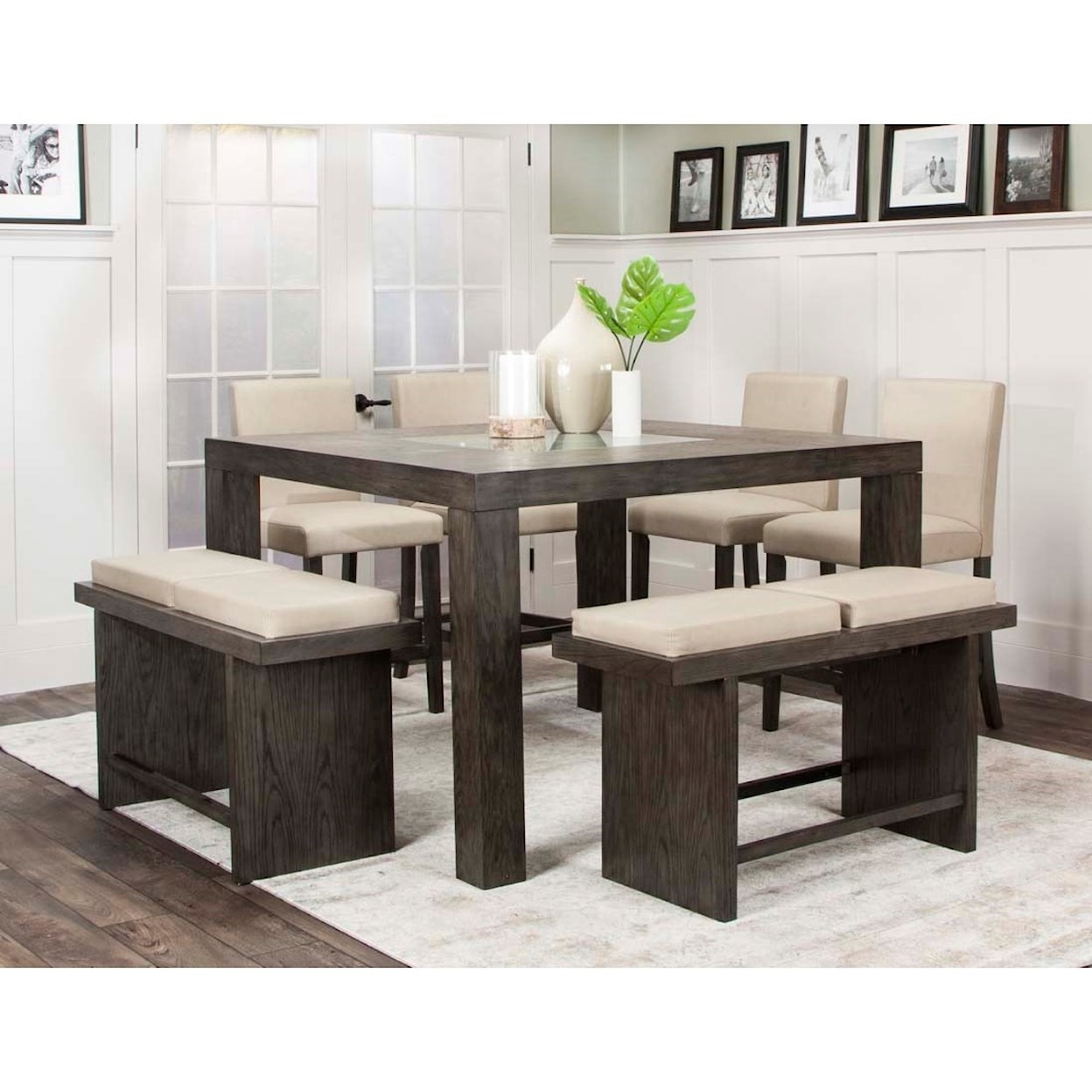 Cramco, Inc Cougar Counter Table Set with Stools and Benches