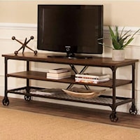 Industrial TV Stand With Open Shelves