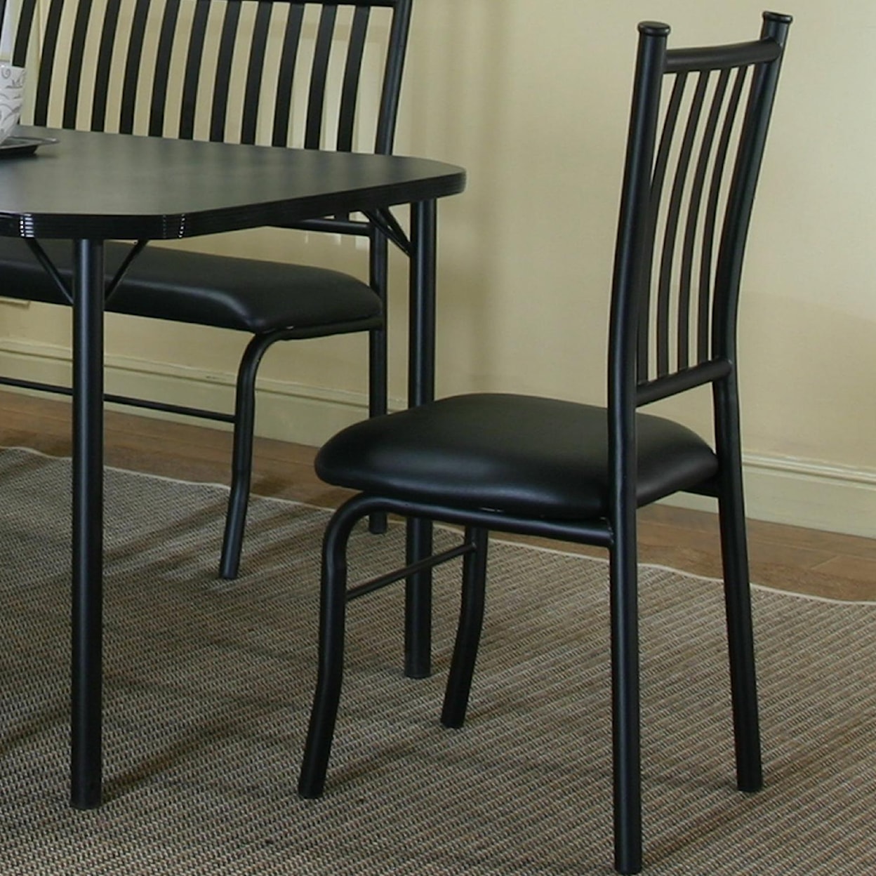 Cramco, Inc Cramco Dinettes - Dorado Black Texture/Black Vinyl Side Chair 