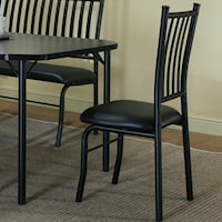 Black Texture/Black Vinyl Side Chair 