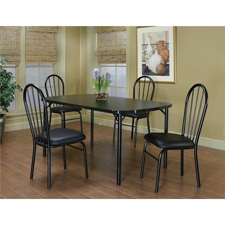 60" Laminate Table and 4 Side Chairs Set