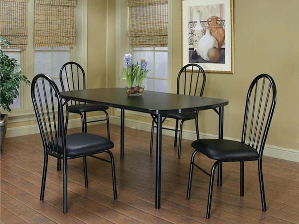60" Laminate Table and 4 Side Chairs Set