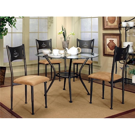 Dining Side Chairs and Glass Top Table Set