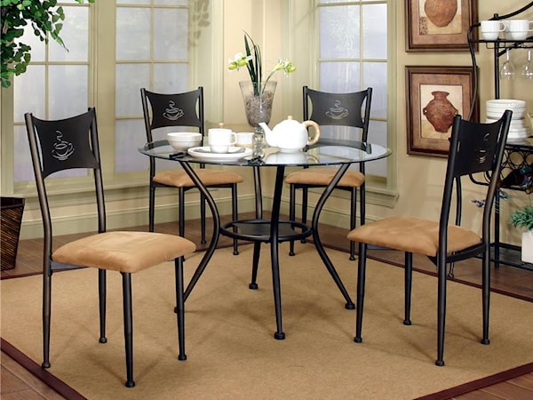 Dining Side Chairs and Glass Top Table Set
