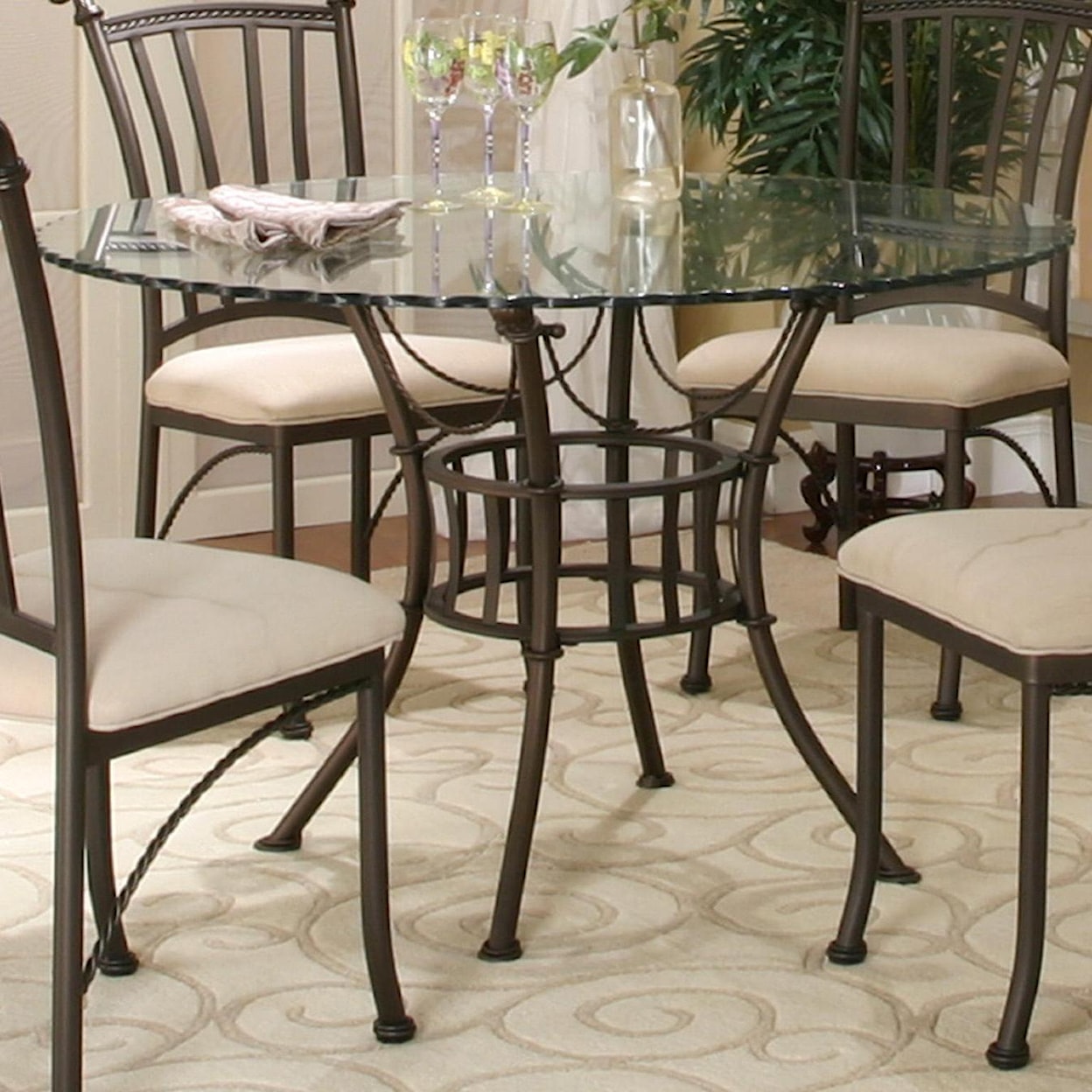 Cramco, Inc Denali 5 Piece Round Glass Table with Chairs