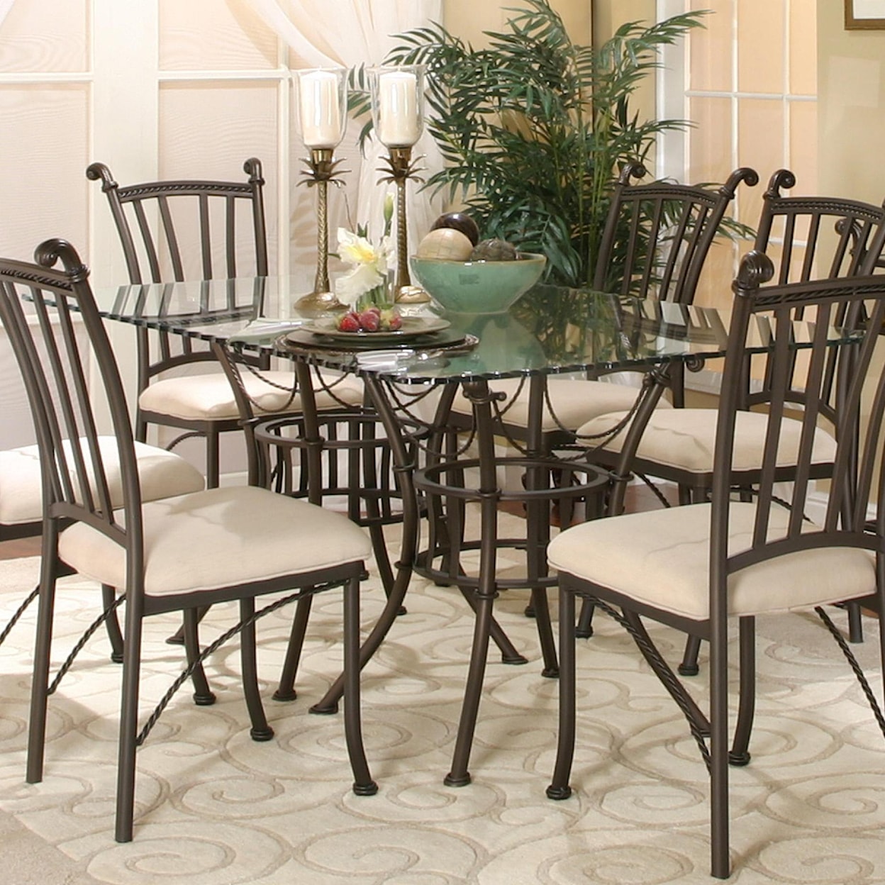 Cramco, Inc Denali 5 Piece Rectangular Glass Table with Chairs