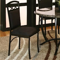Side Chair w/ Black Microsuede Upholstery