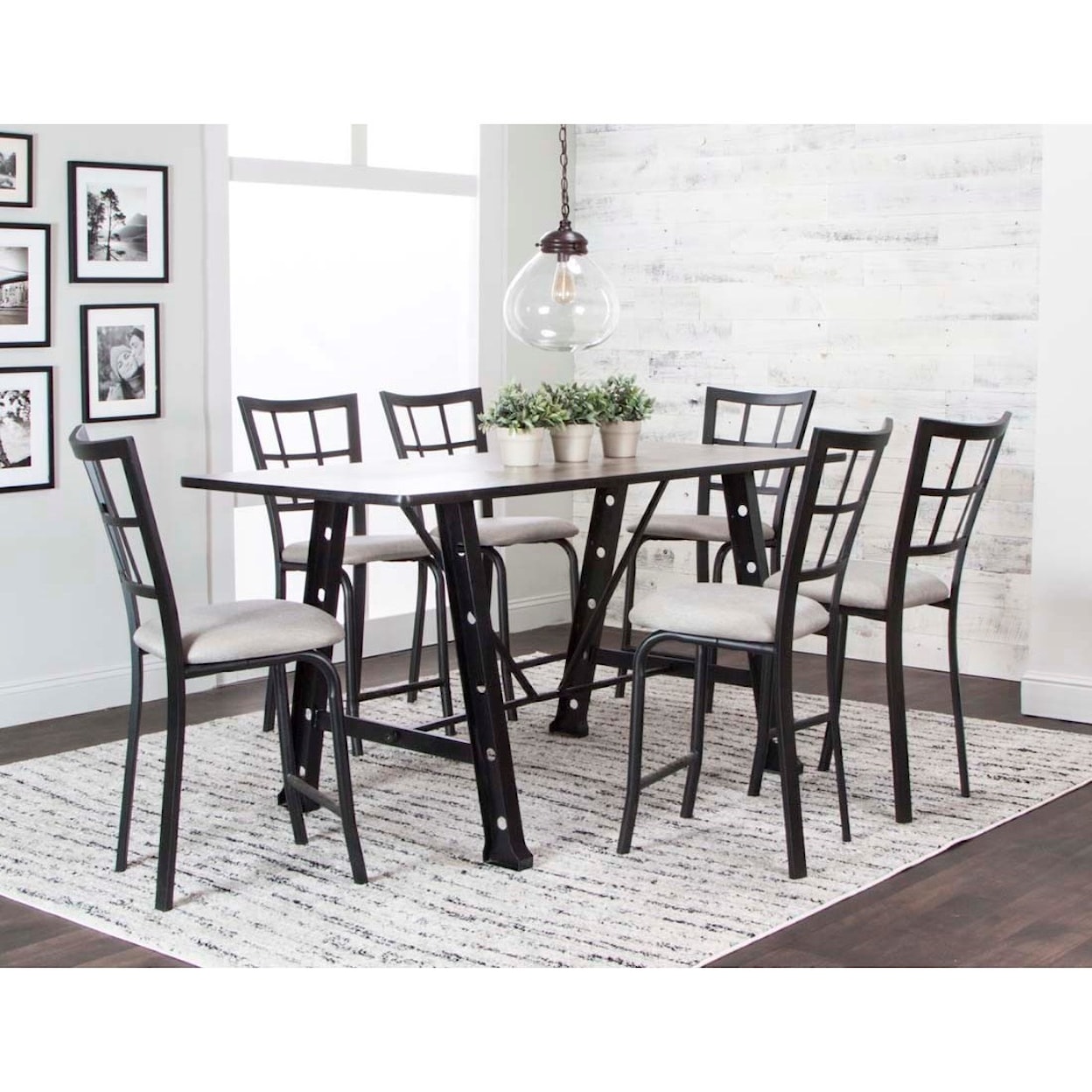 Cramco, Inc Elm 7 Pc Counter Height Dining Set w/ 72" Table