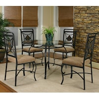Metal Round Table w/ 4 Side Chairs