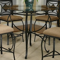 Round Metal Table w/Glass Top
