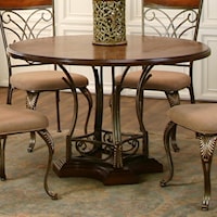 Transitional 48" Round Metal/Wood Table