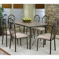7 Piece Leg Table and Chair Set