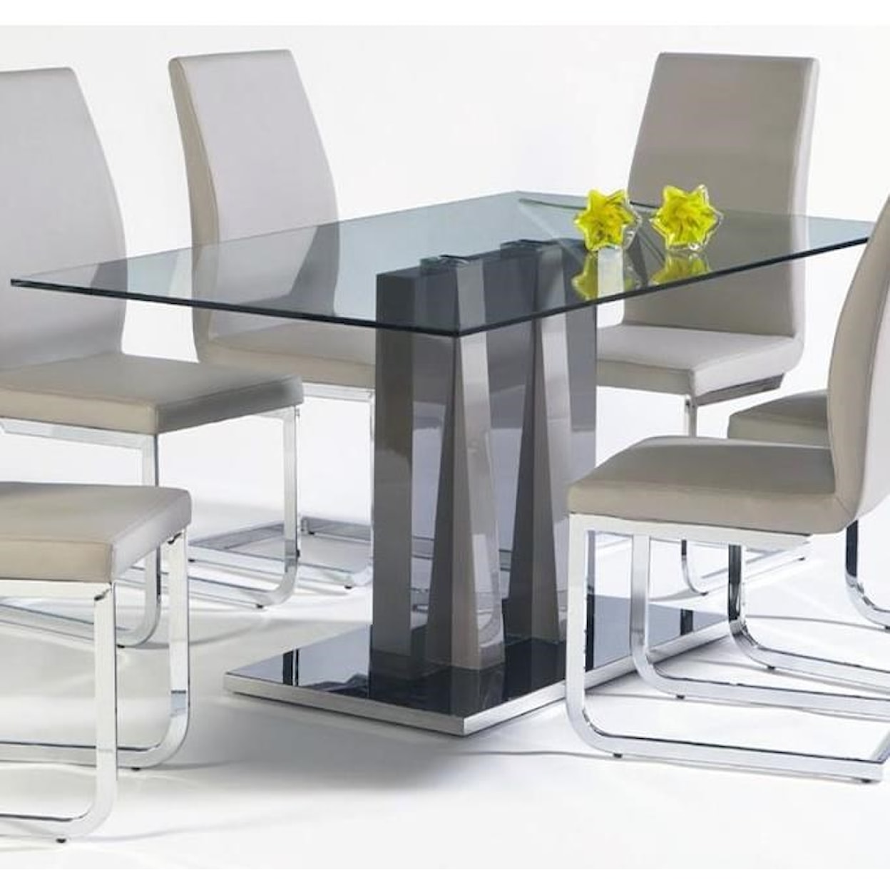 Cramco, Inc Heka Rectangular Dining Table with Glass Top 