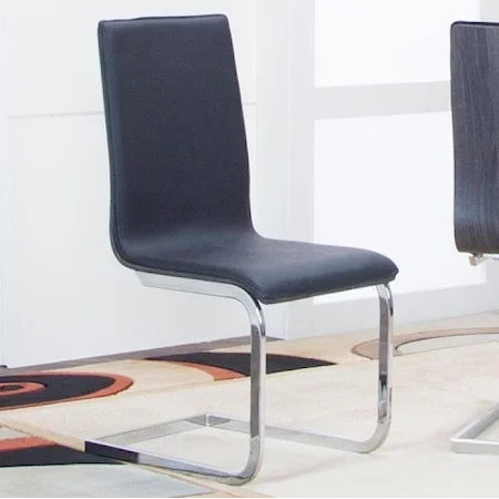Charcoal Woodgrain/Black/Chrome Side Chair  