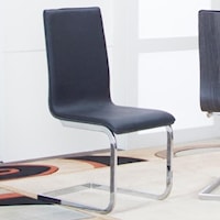Charcoal Woodgrain/Black/Chrome Side Chair (Welded)