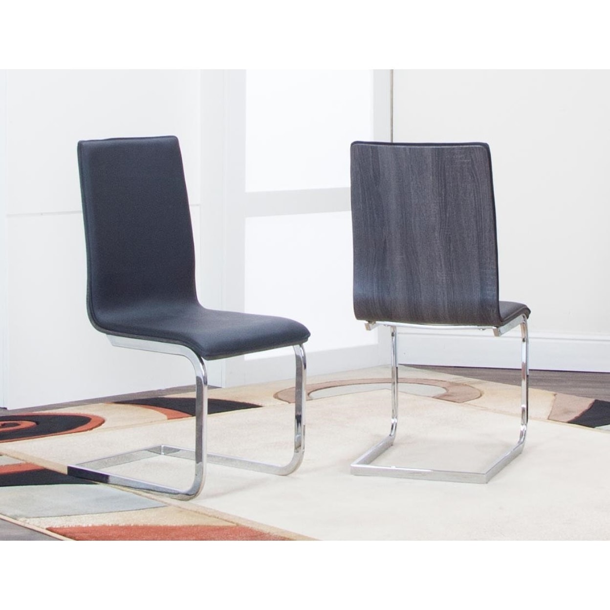 Cramco, Inc Holden Charcoal Woodgrain/Black/Chrome Side Chair  
