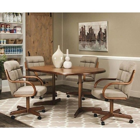 Rectangular Table And Swivel Tilt Chairs