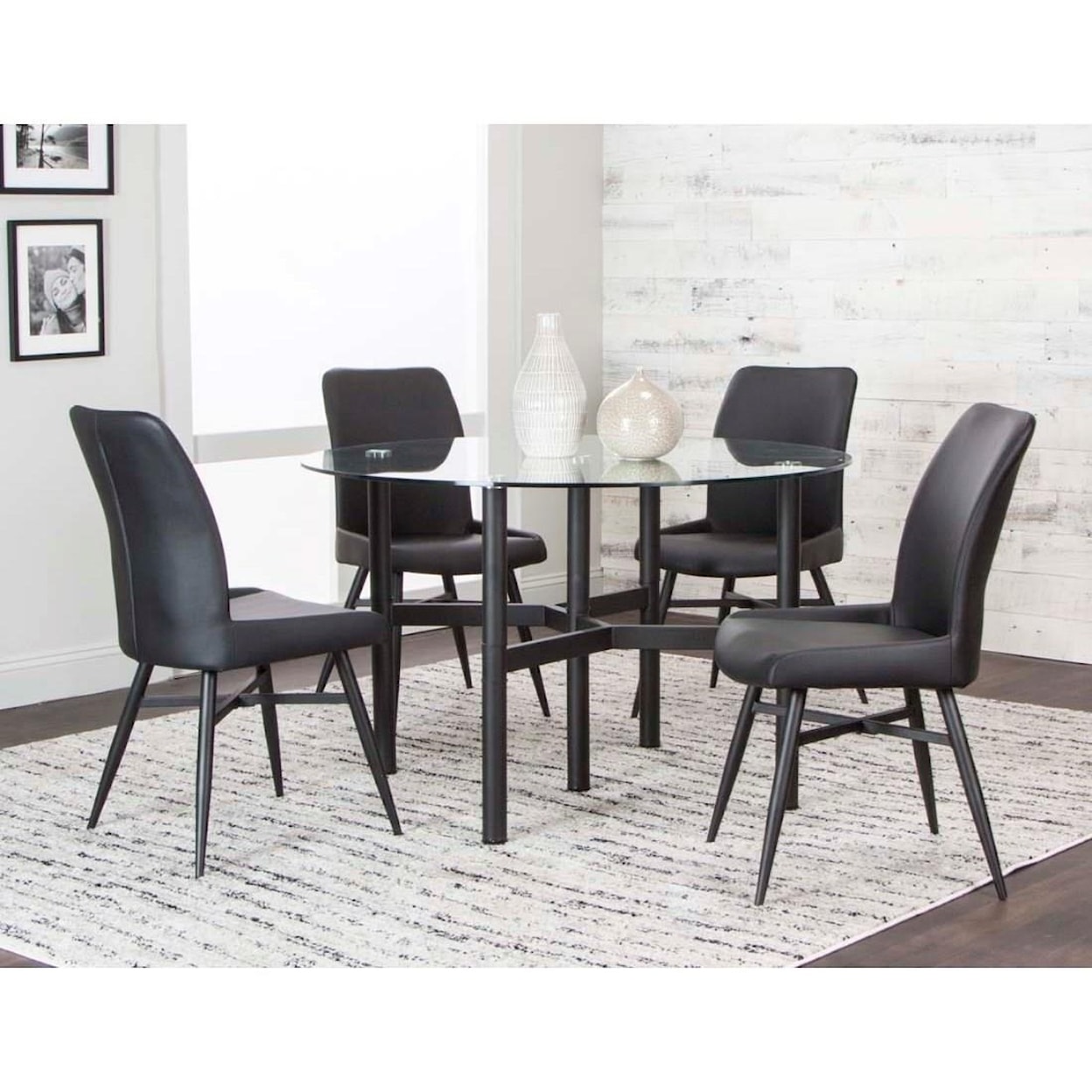 Cramco, Inc Lemans Black Polyurethane Side Chairs