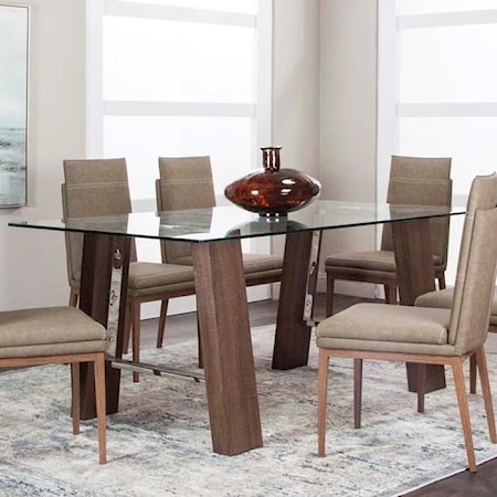 Rectangular Glass Top Dining Table