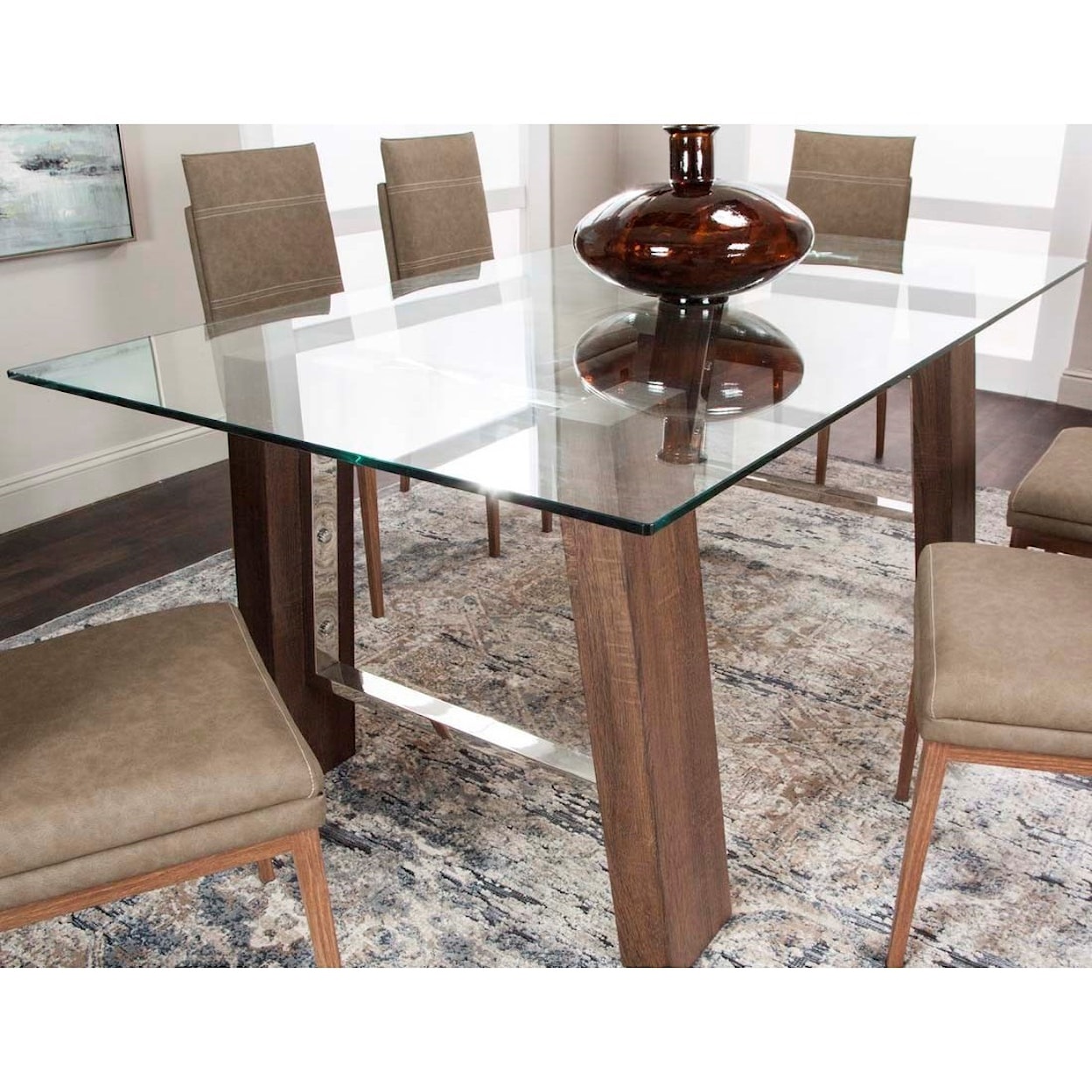 Cramco, Inc Leone Rectangular Glass Top Dining Table