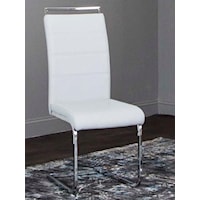 Contemporary Dining Side Chair with Chrome Base