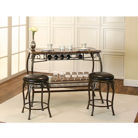 3-Piece Counter Height Bar and Stool Set