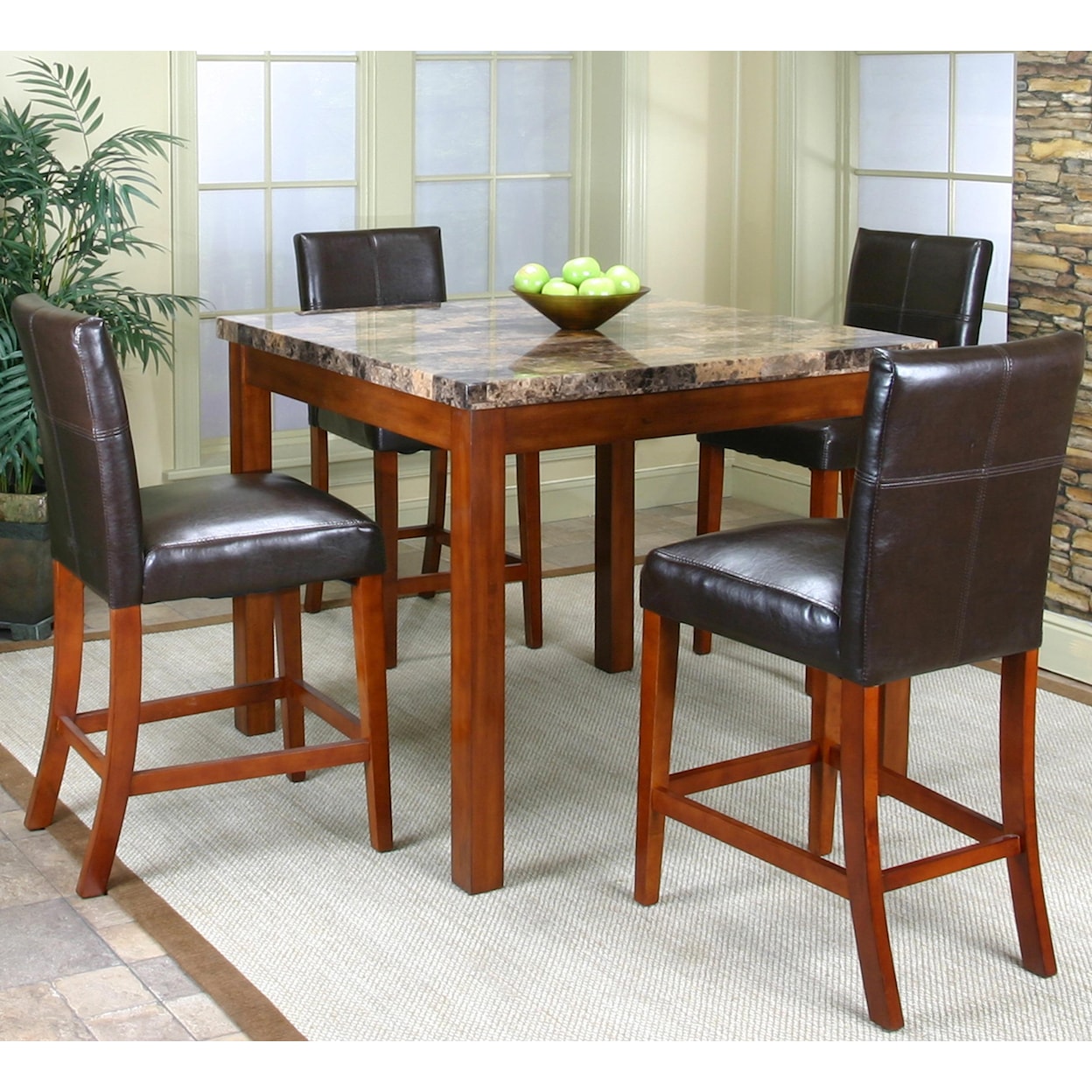 Cramco, Inc Cramco Trading Company - Mayfair  Counter Height Table w/ Parson's Stools