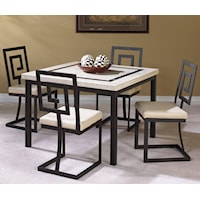 5 Piece Square Table and Side Chair Set