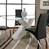 Cramco, Inc Mensa Rectangular Glass Table Top with White Base 