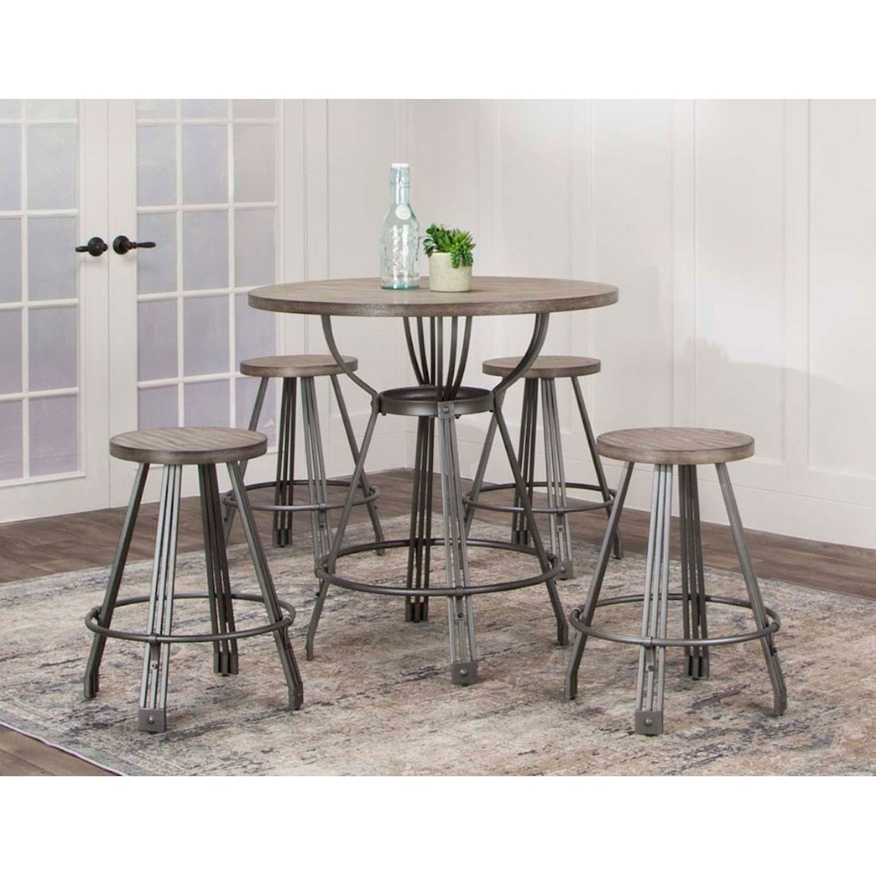 Cramco, Inc Midas Counter Height Table and 4 Stools