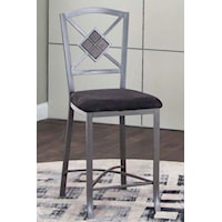 Contemporary Counter Height Chair with Upholstered Seat and Slate Accents