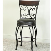 Counter Swivel Stool with Nail Head Trim