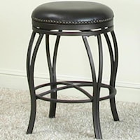 Swivel Counter Stool with Nail Head Trim