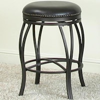 Swivel Bar Stool with Nail Head Trim