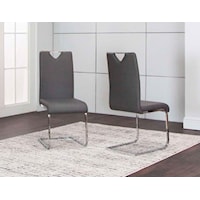 DANA Gray Polyurethane/Chrome Side Chair