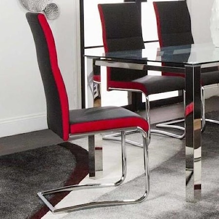 Modern Side Chair with Chrome Legs