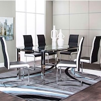 Glass Top Table and Upholstered Side Chair Set