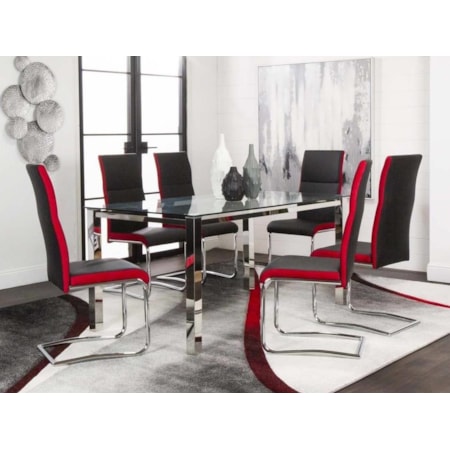 Glass Top Table and 4 Chair Set