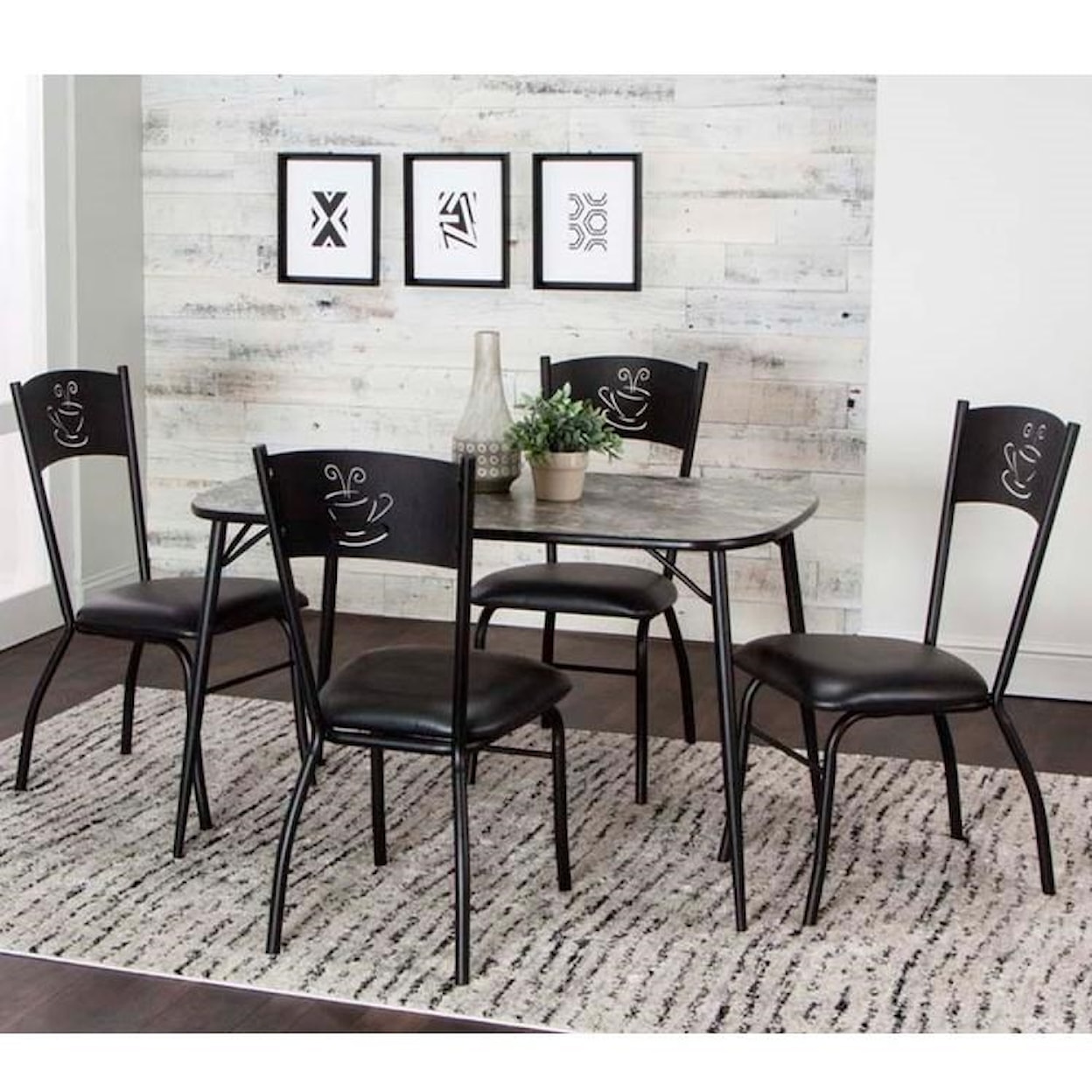 Cramco, Inc Nero 5-Piece Table and Chair Set