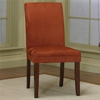 Dining Side Chair with Brick Micro-Suede Fabric