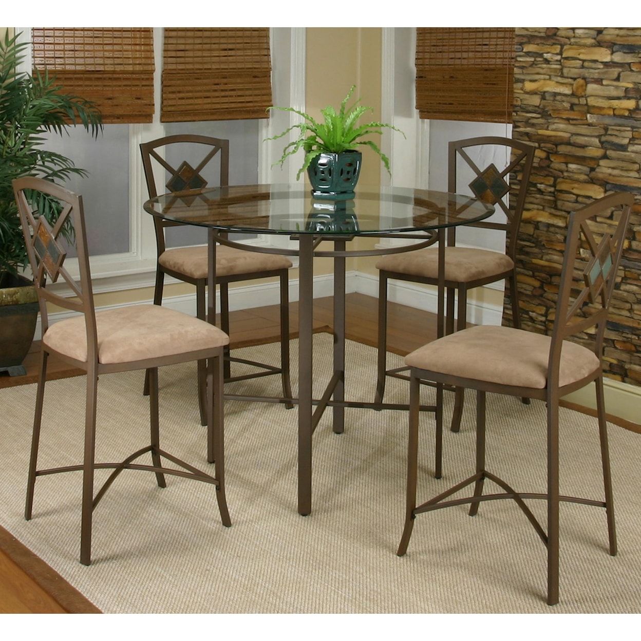 Cramco, Inc Cramco Trading Company - Piazza  Counter Height Table and Stool Set