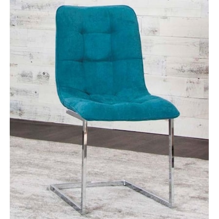 Aqua/Chrome Side Chair (Welded)