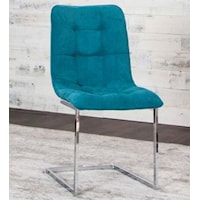 Aqua/Chrome Side Chair (Welded)