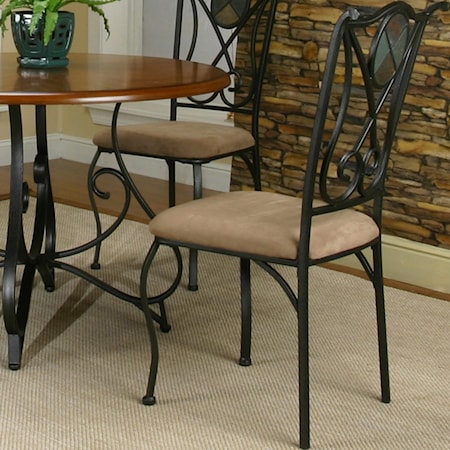 Espresso/Stone Microsuede Side Chair 
