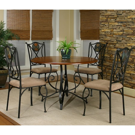 Five Piece Round Table and Chair Set