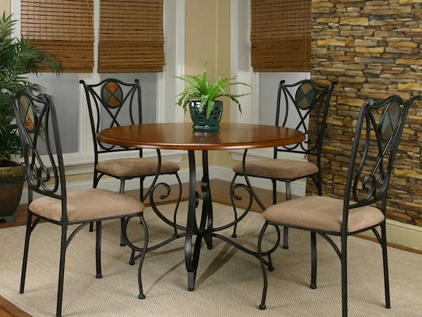 Five Piece Round Table and Chair Set